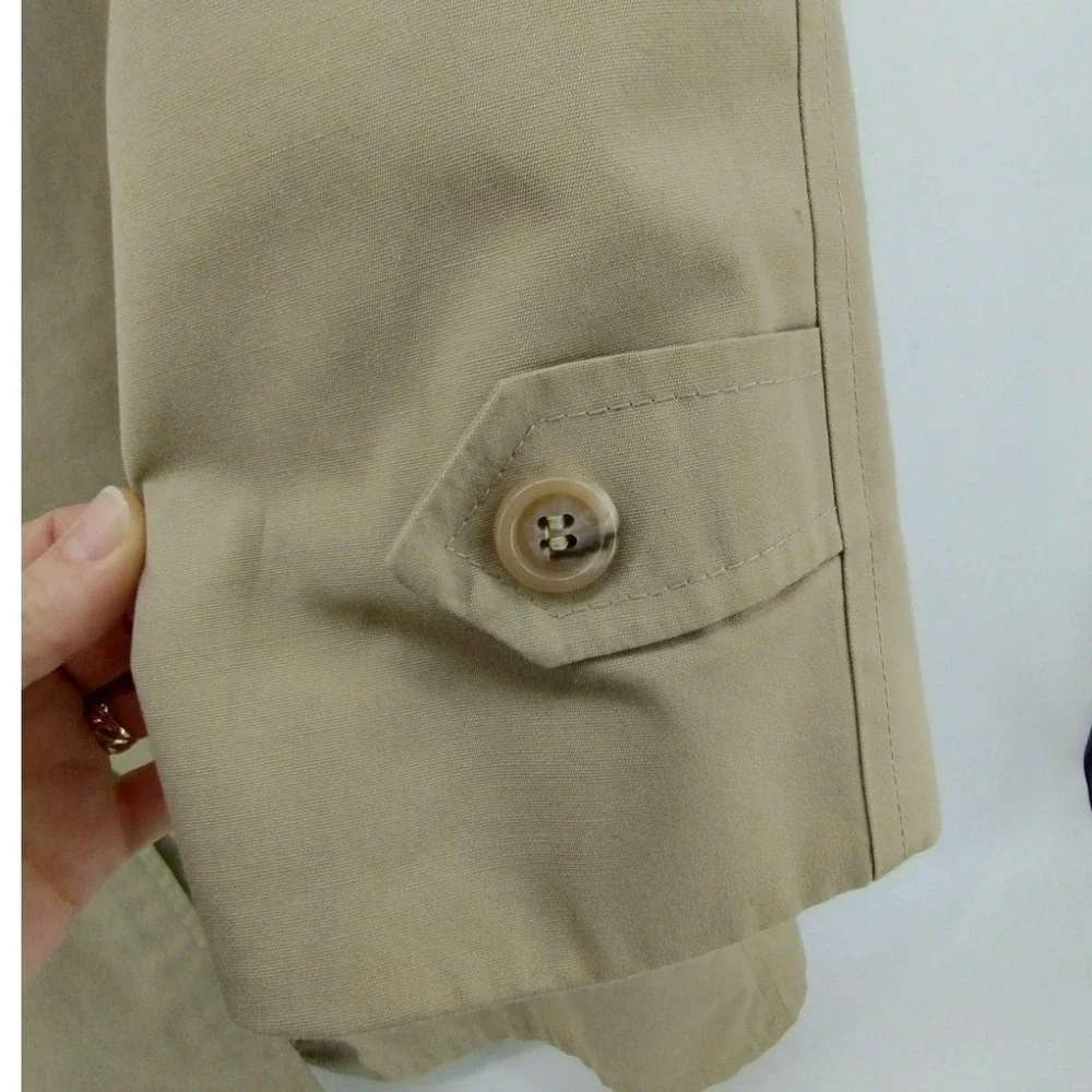 Hart Schaffner Marx Mens Trench‎ Coat Tan 46L Removable Lining Rain Overcoat